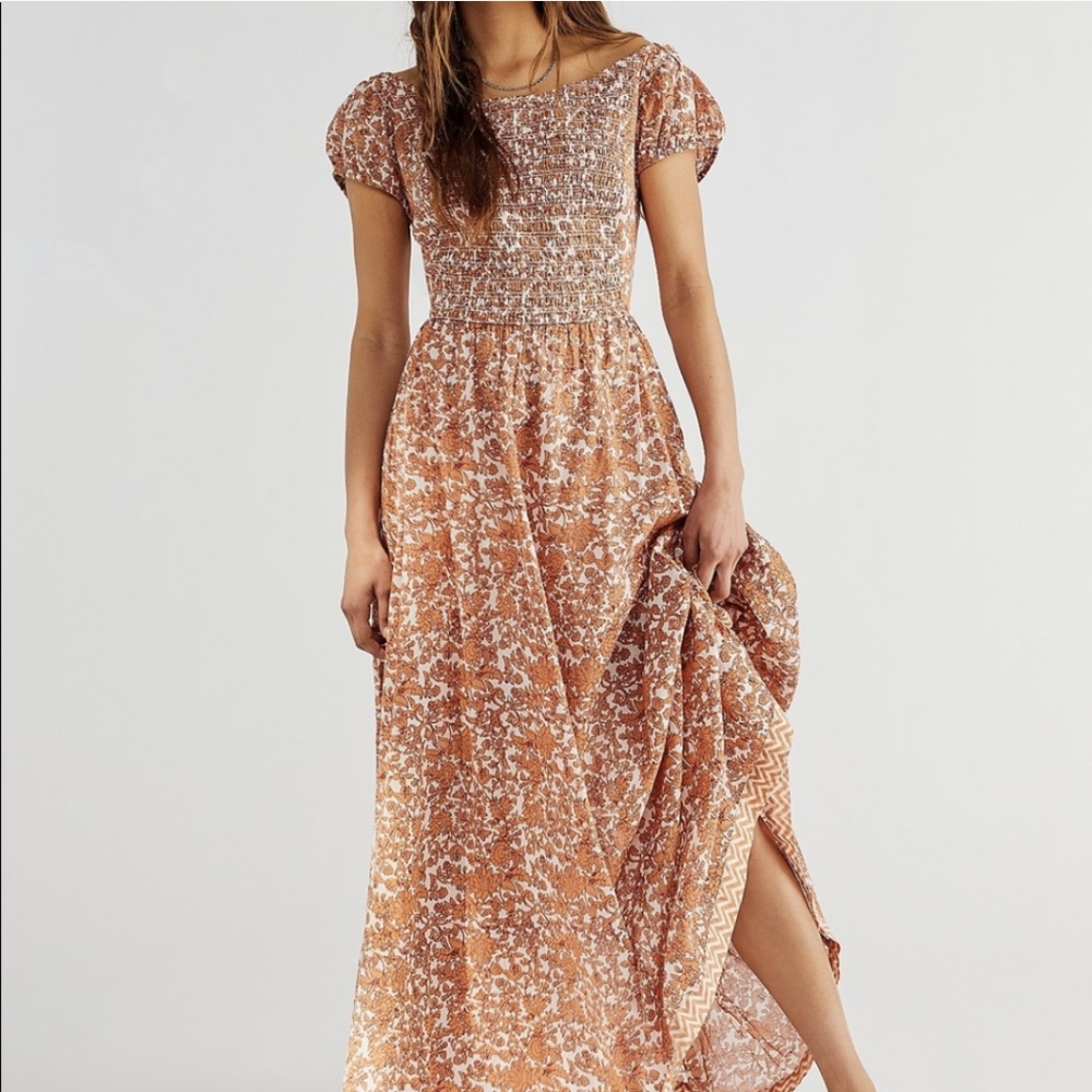 Free People Ultraviolet Maxi Dress in Tea Combo NWOT